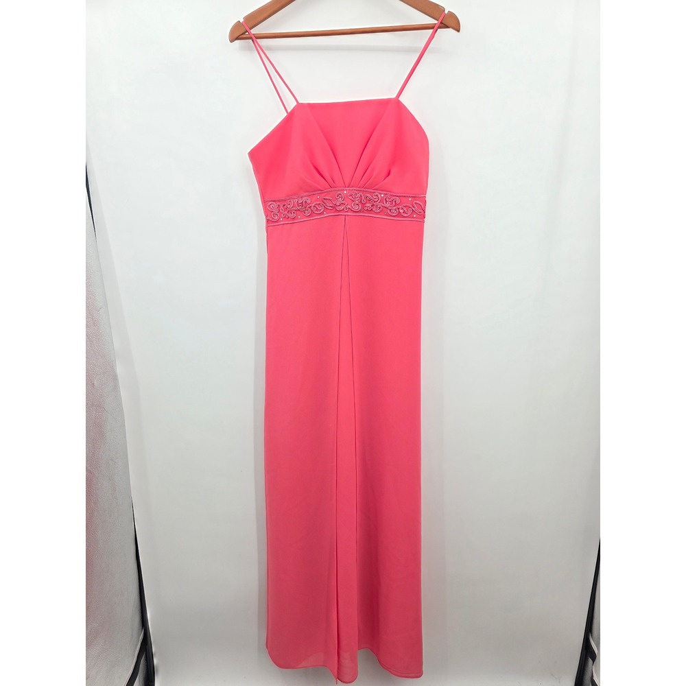 Vintage Juliet Fashion Milex Pink Spaghetti Strap Empire Waist Dress 90s Y2K M